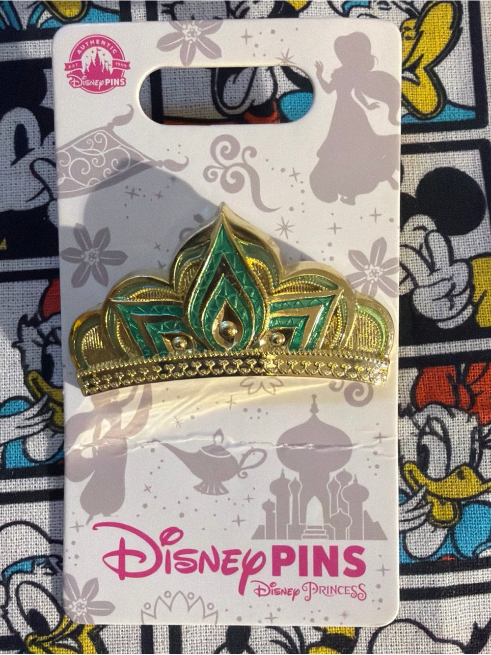 Disney Parks Princess Tiara Crown Jasmine Aladdin Pin New